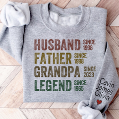 Lofaris Husband Father Grandpa Legend Custom Name Sweatshirt