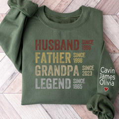 Lofaris Husband Father Grandpa Legend Custom Name Sweatshirt