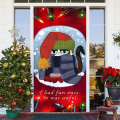 Lofaris I Had Fun Once It Was Awful Red Christmas Door Cover