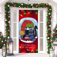 Lofaris I Had Fun Once It Was Awful Red Christmas Door Cover