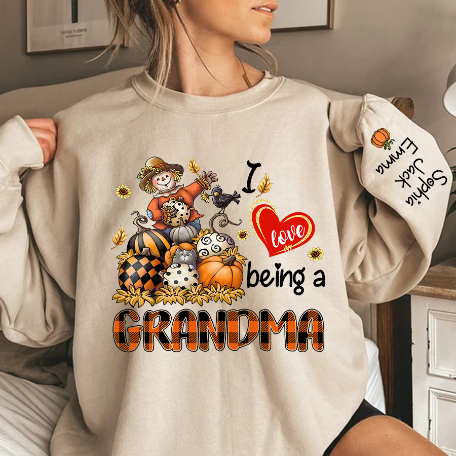 Lofaris I Love Being A Grandma Pumpkin Custom Sweatshirt