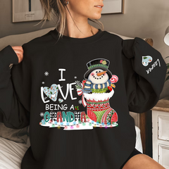 Lofaris I Love Being A Grandma Snowman Custom Sweatshirt