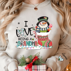 Lofaris I Love Being A Grandma Snowman Custom Sweatshirt