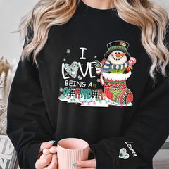 Lofaris I Love Being A Grandma Snowman Custom Sweatshirt