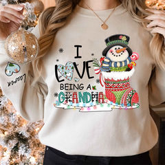 Lofaris I Love Being A Grandma Snowman Custom Sweatshirt