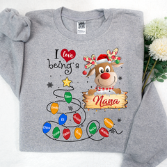 Lofaris I Love Being A Nana Reindeer Christmas 2023 Sweatshirt