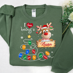 Lofaris I Love Being A Nana Reindeer Christmas 2023 Sweatshirt