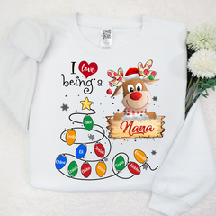 Lofaris I Love Being A Nana Reindeer Christmas 2023 Sweatshirt