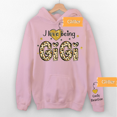 Lofaris I Love Being Gigi Glitter Grandma Customized Hoodie