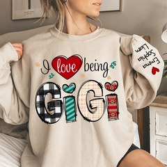 Lofaris I Love Being Gigi Grandma Kid Custom Gift Sweatshirt