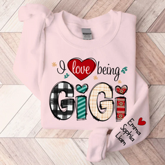 Lofaris I Love Being Gigi Grandma Kid Custom Gift Sweatshirt