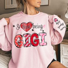 Lofaris I Love Being Gigi Heart With Grandkids Sweatshirt Gifts For Grandma