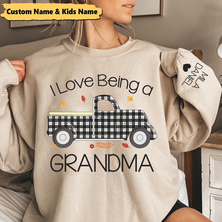 Lofaris I Love Being Grandma And Kids Custom Sweatshirt