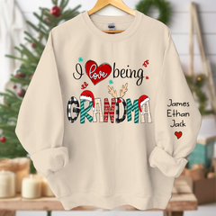 Lofaris I Love Being Grandma Christmas Custom Sweatshirt