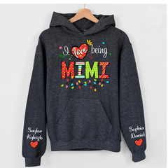 Lofaris I Love Being Mimi And Kids Customized Name Hoodie