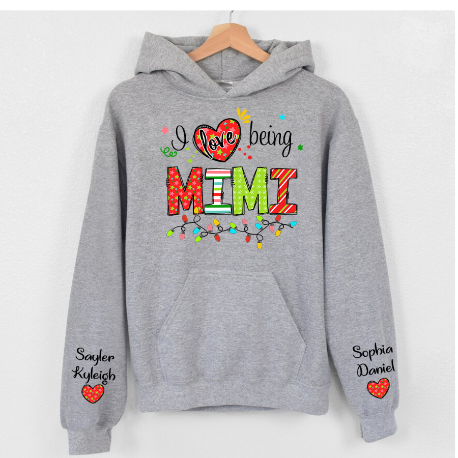 Lofaris I Love Being Mimi And Kids Customized Name Hoodie