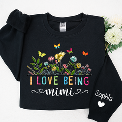 Lofaris I Love Being Mimi Grandma Gift Custom Sweatshirt