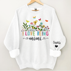 Lofaris I Love Being Mimi Grandma Gift Custom Sweatshirt