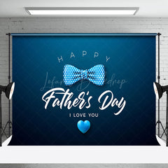 Lofaris I Love You Blue Bow Tie Happy Fathers Day Backdrop