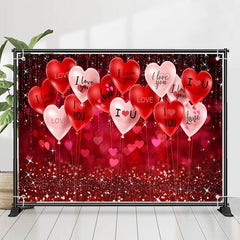 Lofaris I Love You Heart Balloon Sparkling Bokeh Backdrop