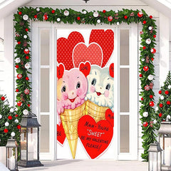 Lofaris I Love You Ice Cream Heart Valentines Door Cover