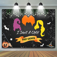 Lofaris I Smell A Child Cobweb Bat Baby Shower Backdrop