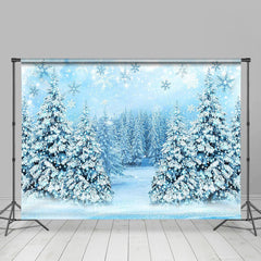 Lofaris Ice And Snow Pine Forest Snowflake Winter Backdrop