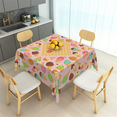 Lofaris Ice Cream Chocolate Cake Dessert Square Tablecloth