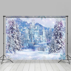 Lofaris Ice Kingdom Castle Mountain Trees Winter Backdrop