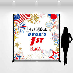 Lofaris Independence Day Custom 1st Birthday Backdrop For Kid