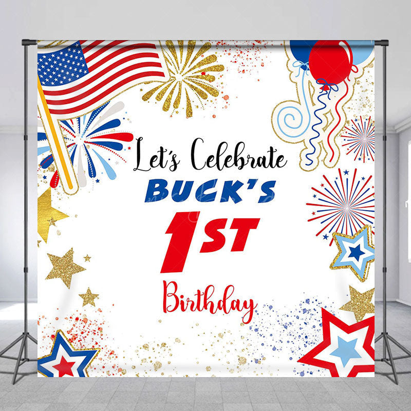 Lofaris Independence Day Custom 1st Birthday Backdrop For Kid