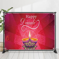 Lofaris Indian Light Red Simple Happy Diwali Backdrop