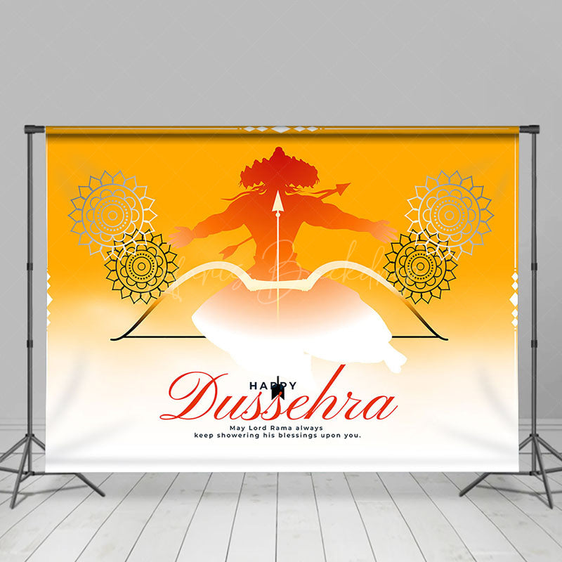 Lofaris Indian Pattern Rama Crossbow Happy Dussehra Backdrop