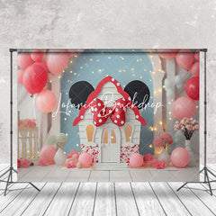 Lofaris Indoor Blue White Wall Mouse Ears Cake Smash Backdrop