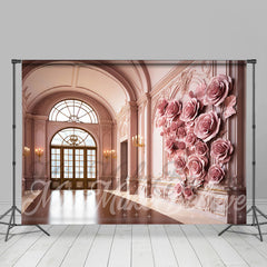 Lofaris Indoor Pink Flowers Corridor Photography Backdrop