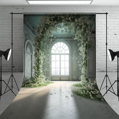 Lofaris Indoor Room Arch White Floral Window Photo Backdrop