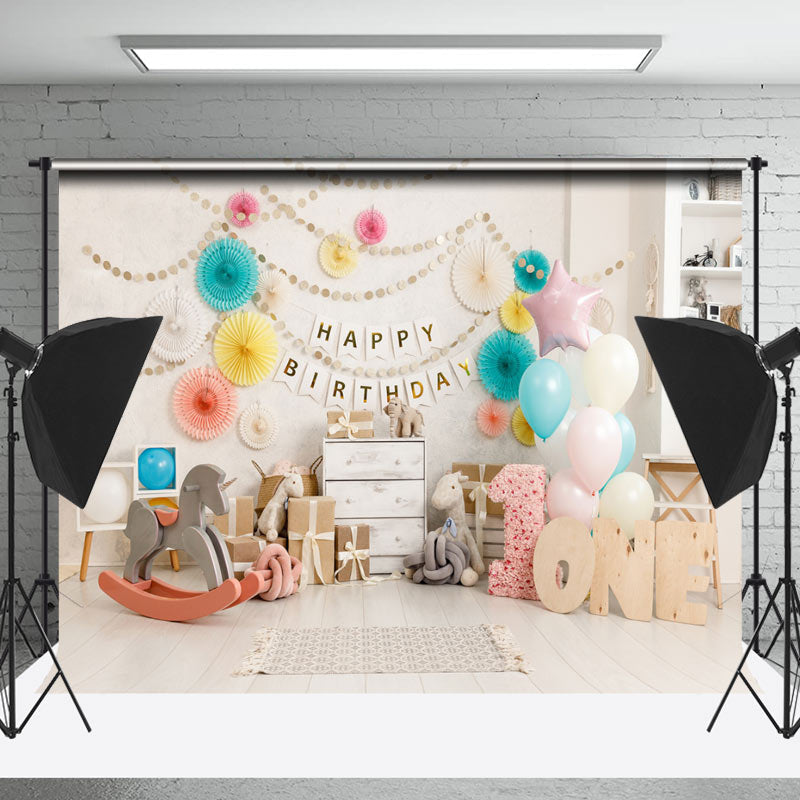 Lofaris Indoor White Wall Toy Birthday Cake Smash Backdrop