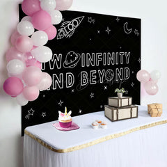 Lofaris Infinity Beyond Rocket Stars 2nd Birthday Backdrop