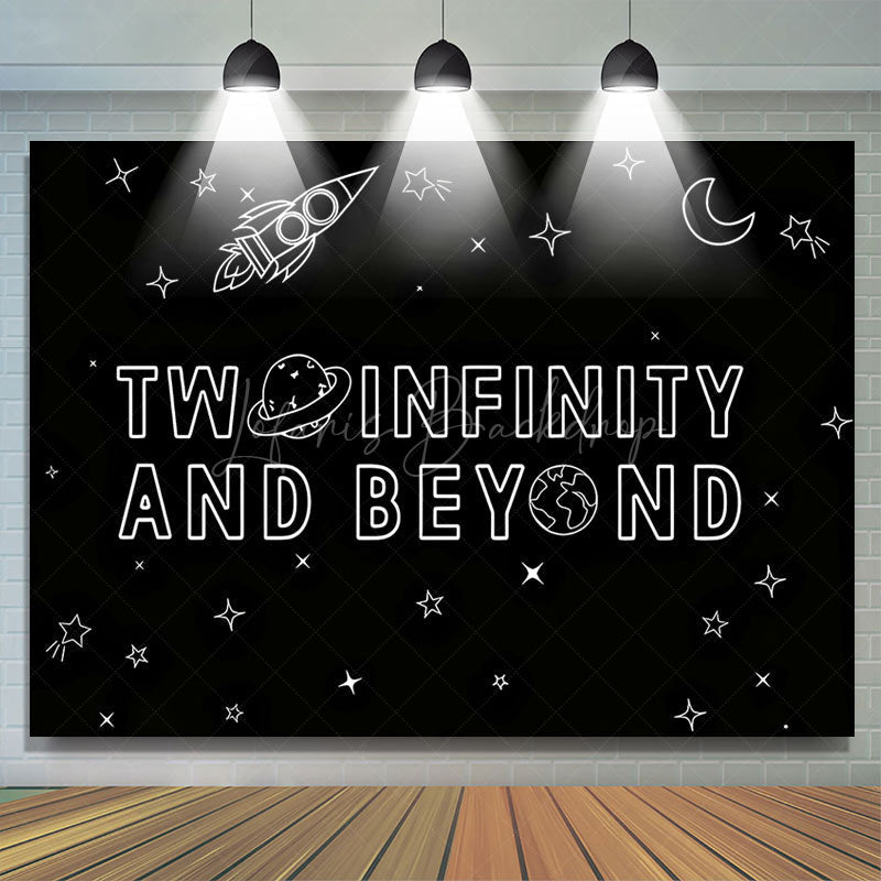 Lofaris Infinity Beyond Rocket Stars 2nd Birthday Backdrop