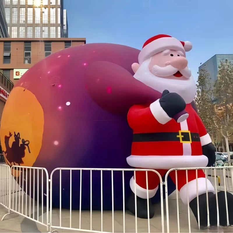 Lofaris Inflatable Christmas Package Dragging Santa Claus