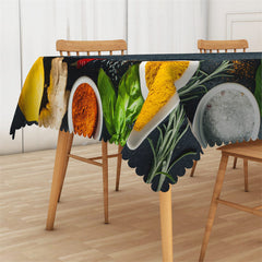 Lofaris Ingredients And Condiments Kitchen Room Tablecloth