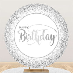 Lofaris Ink Dot Black White Circle Happy Birthday Backdrop