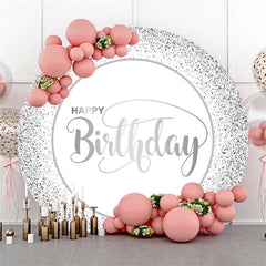 Lofaris Ink Dot Black White Circle Happy Birthday Backdrop