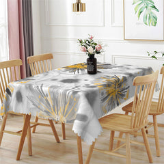 Lofaris Ink Flower Pattern Rectangle Tablecloth