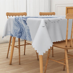 Lofaris Ink Painting Mountain River Rectangle Tablecloth