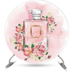 Lofaris Ink Pink Perfume Floral Watercolor Round Backdrop