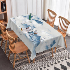 Lofaris Ink Wash Painting Mountains Cloud Kitchen Tablecloth