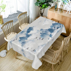 Lofaris Ink Wash Painting Mountains Cloud Kitchen Tablecloth