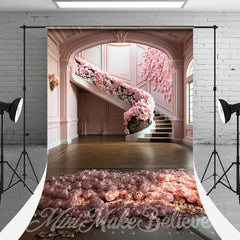 Lofaris Interior Pink Anthemy Staircase Photography Backdrop