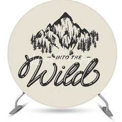 Lofaris Into The Wild Forest Mountain Round Birthday Backdrop